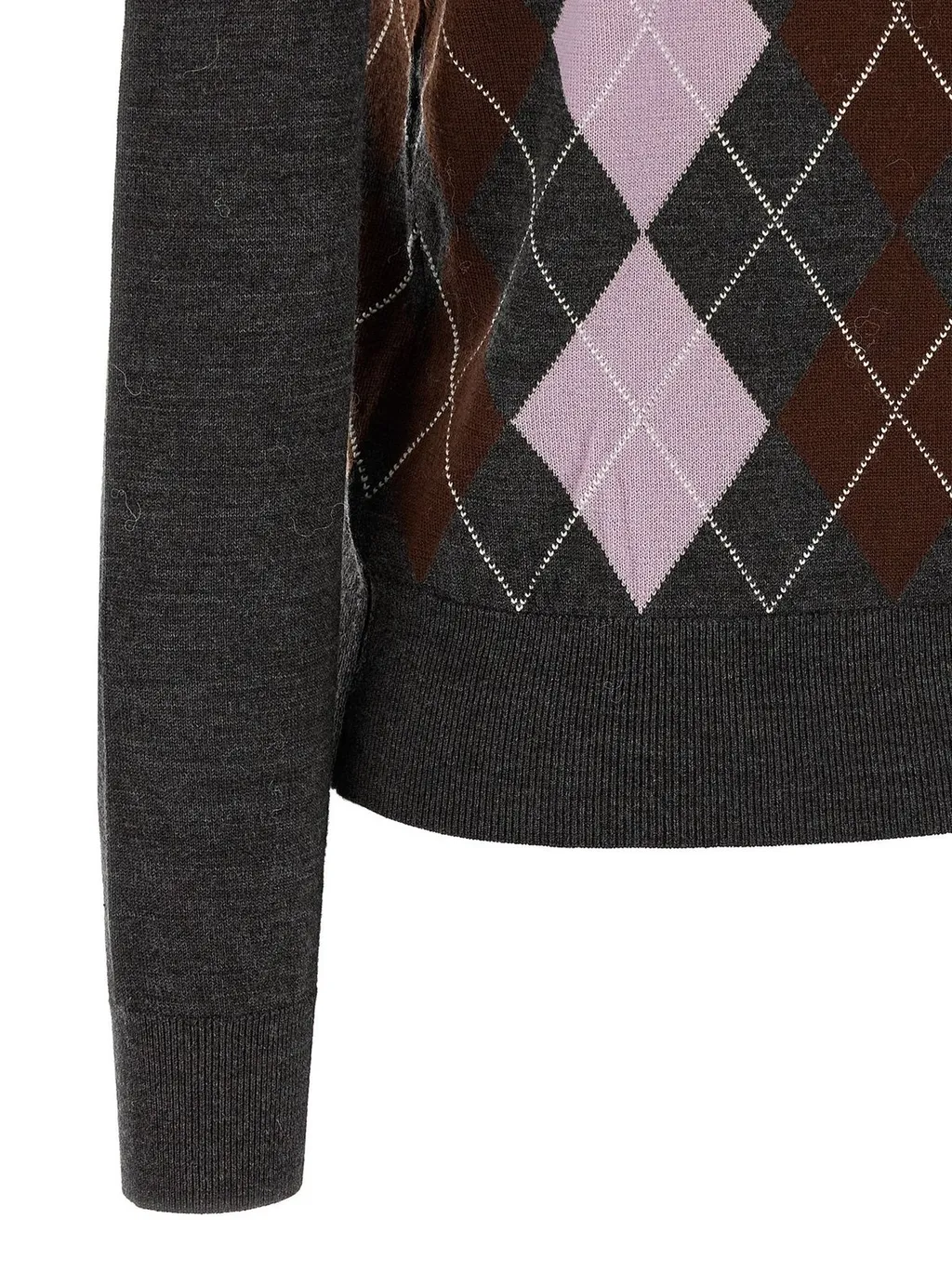 Argyle Knit Polo Sweater