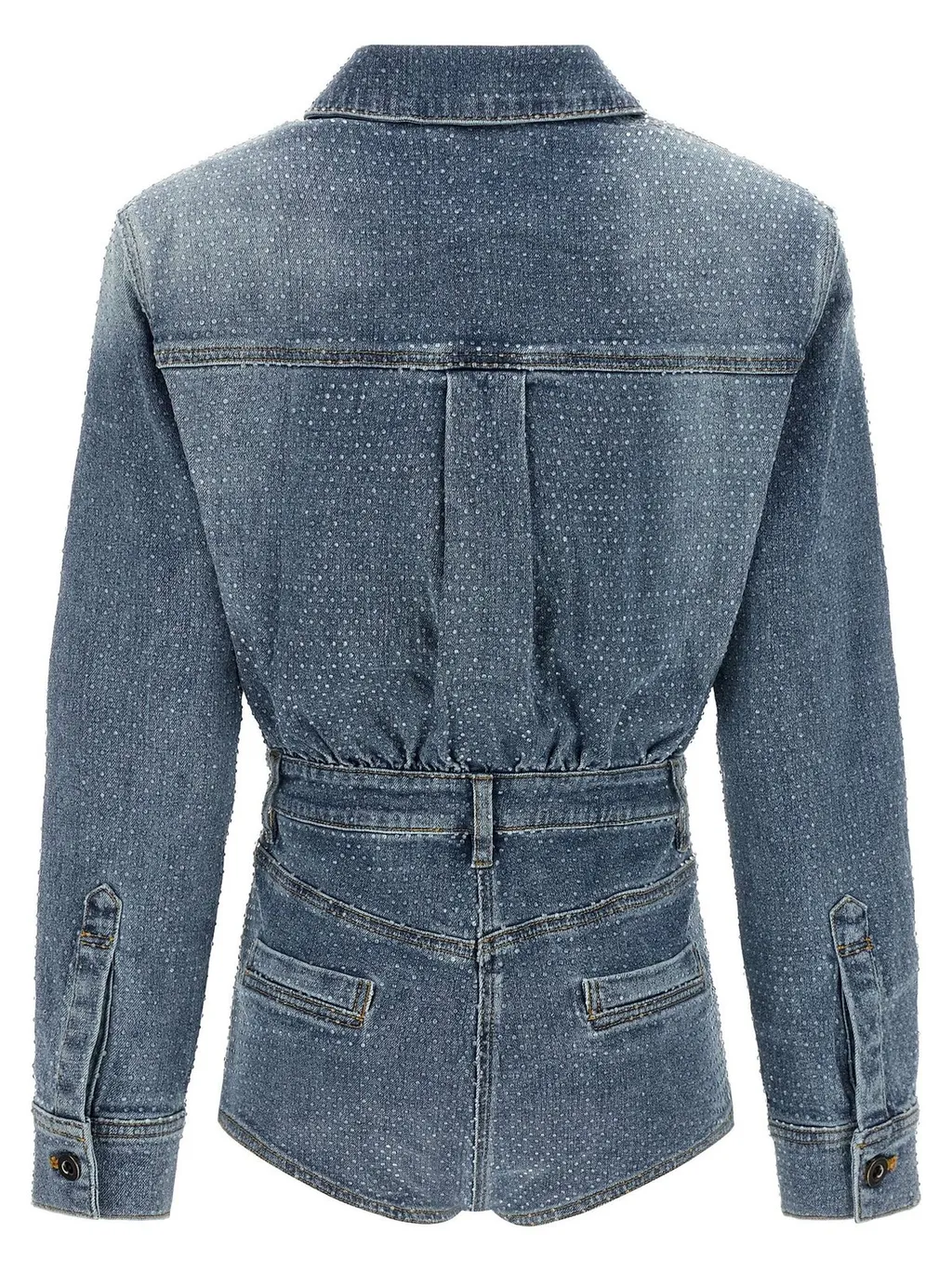Denim Playsuit Embellished With Crystals