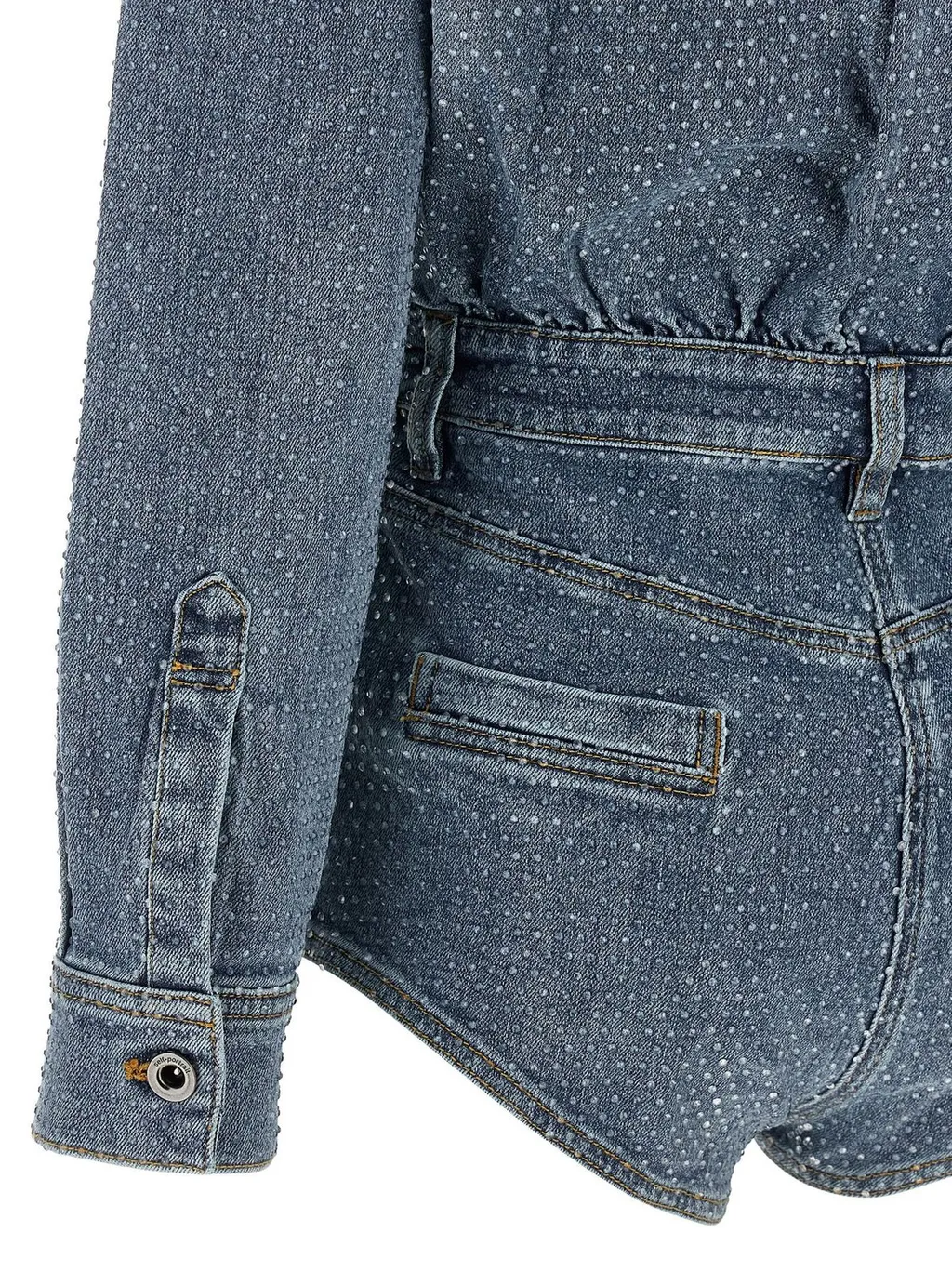 Denim Playsuit Embellished With Crystals