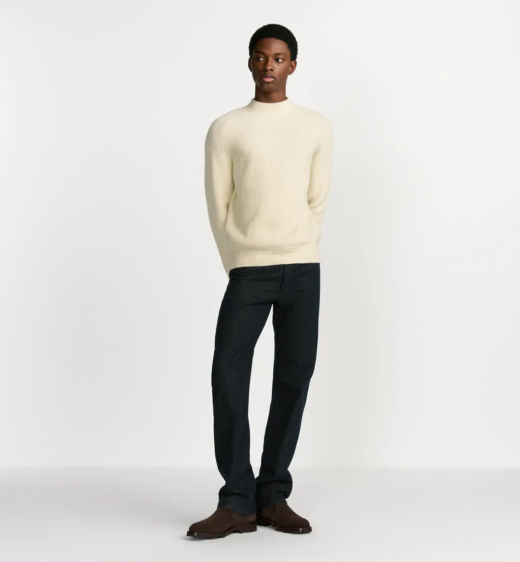 Mock Neck Ribbed Sweater