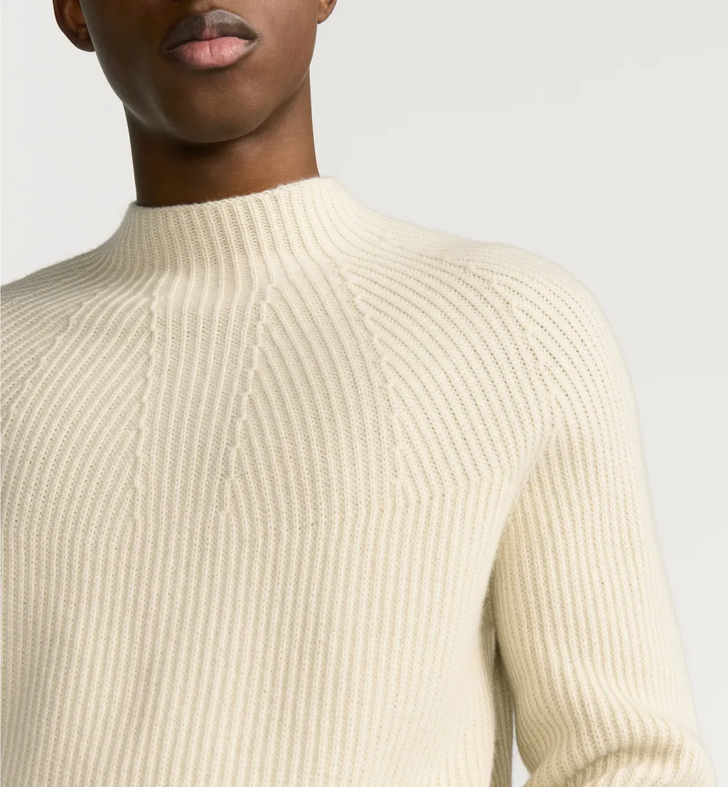 Mock Neck Ribbed Sweater