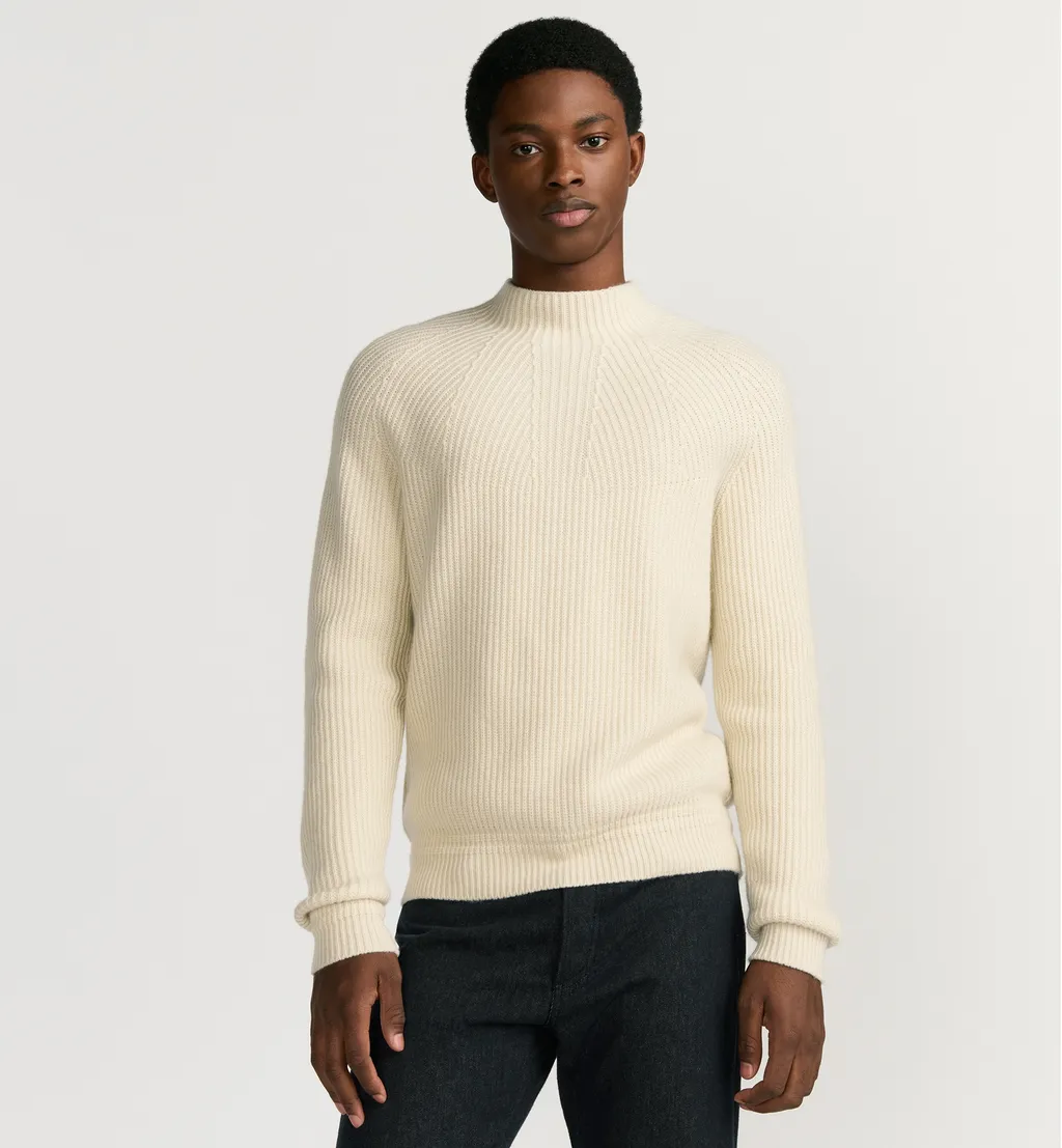 Mock Neck Ribbed Sweater