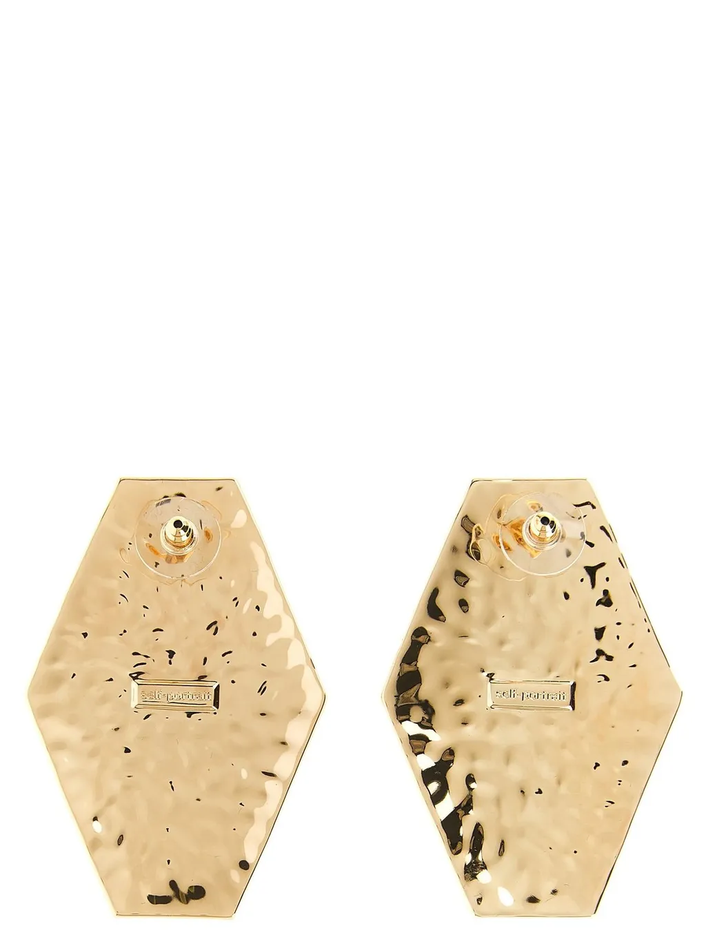 Hexagonal Earrings With Pearl Detail