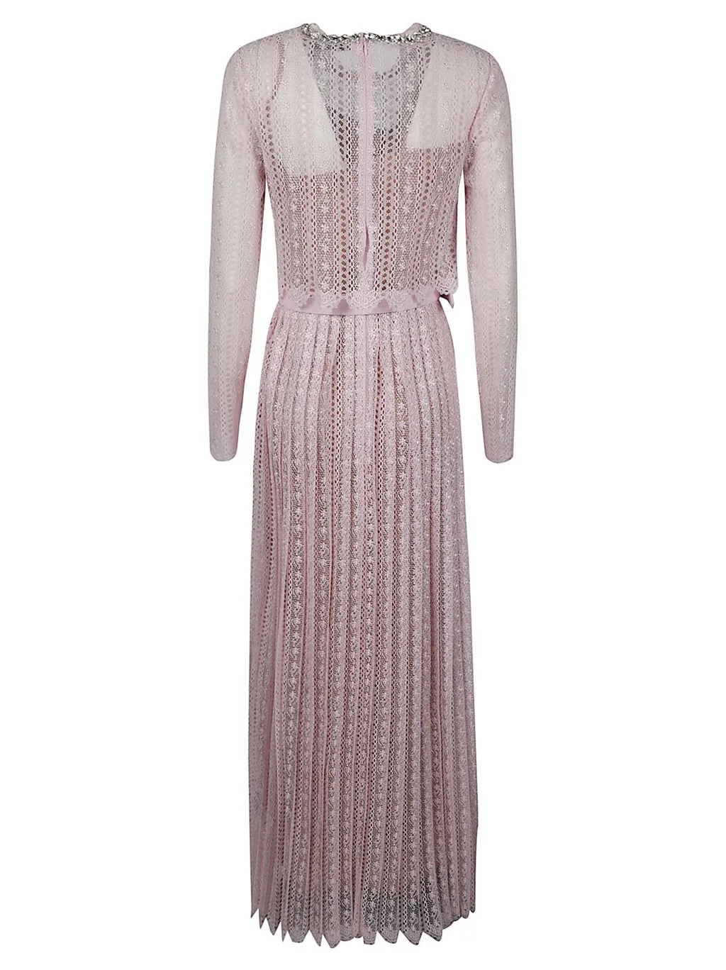 Pleated Lace Maxi Dress