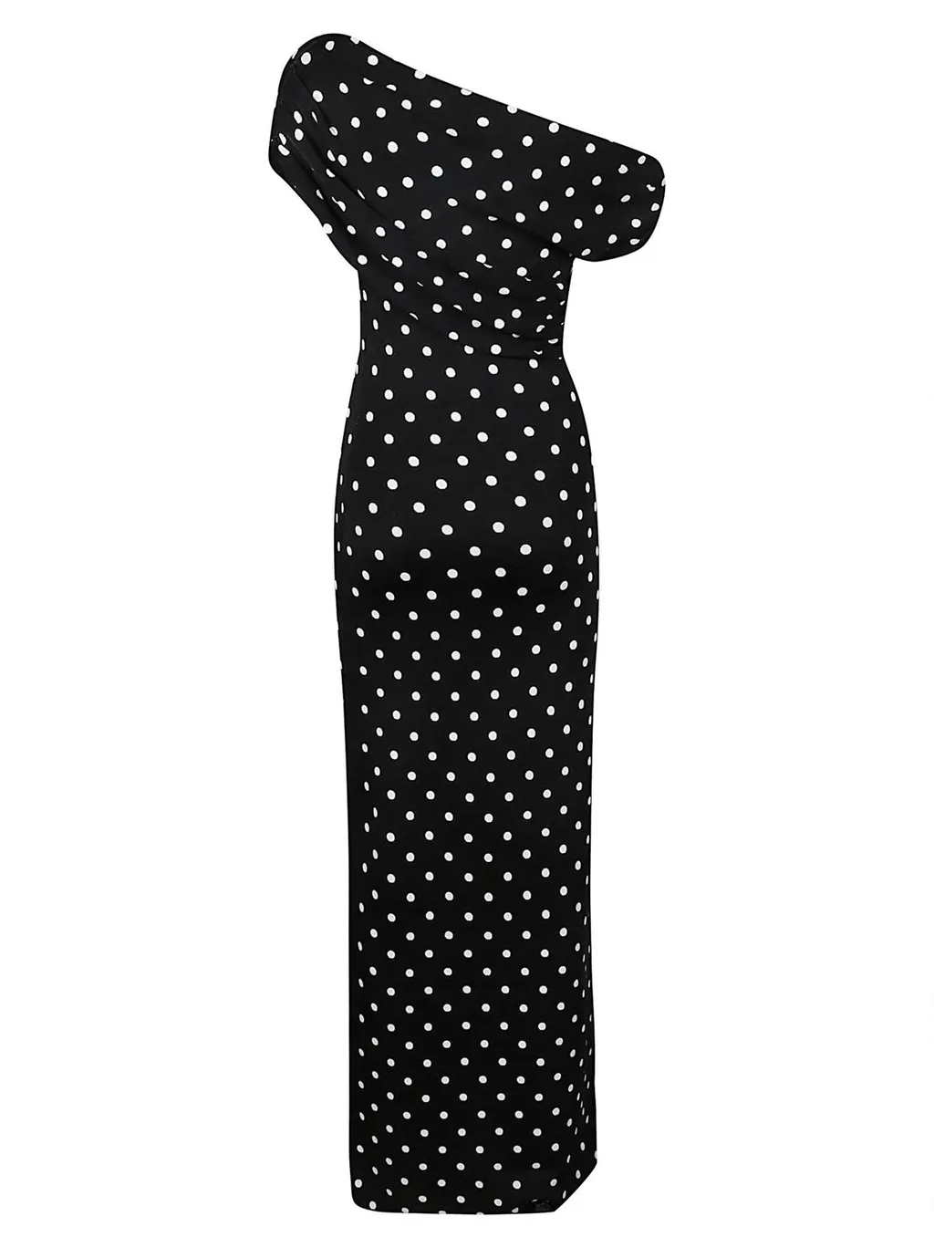 One Shoulder Polka Dot Maxi Dress