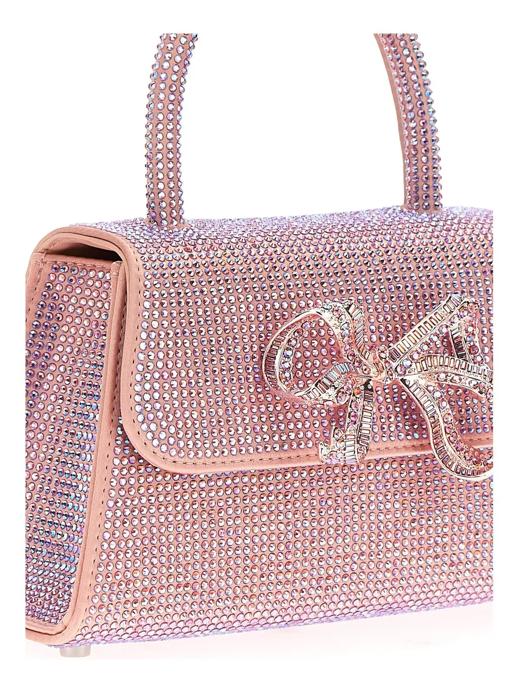 Rhinestone Bow Top Handle Bag