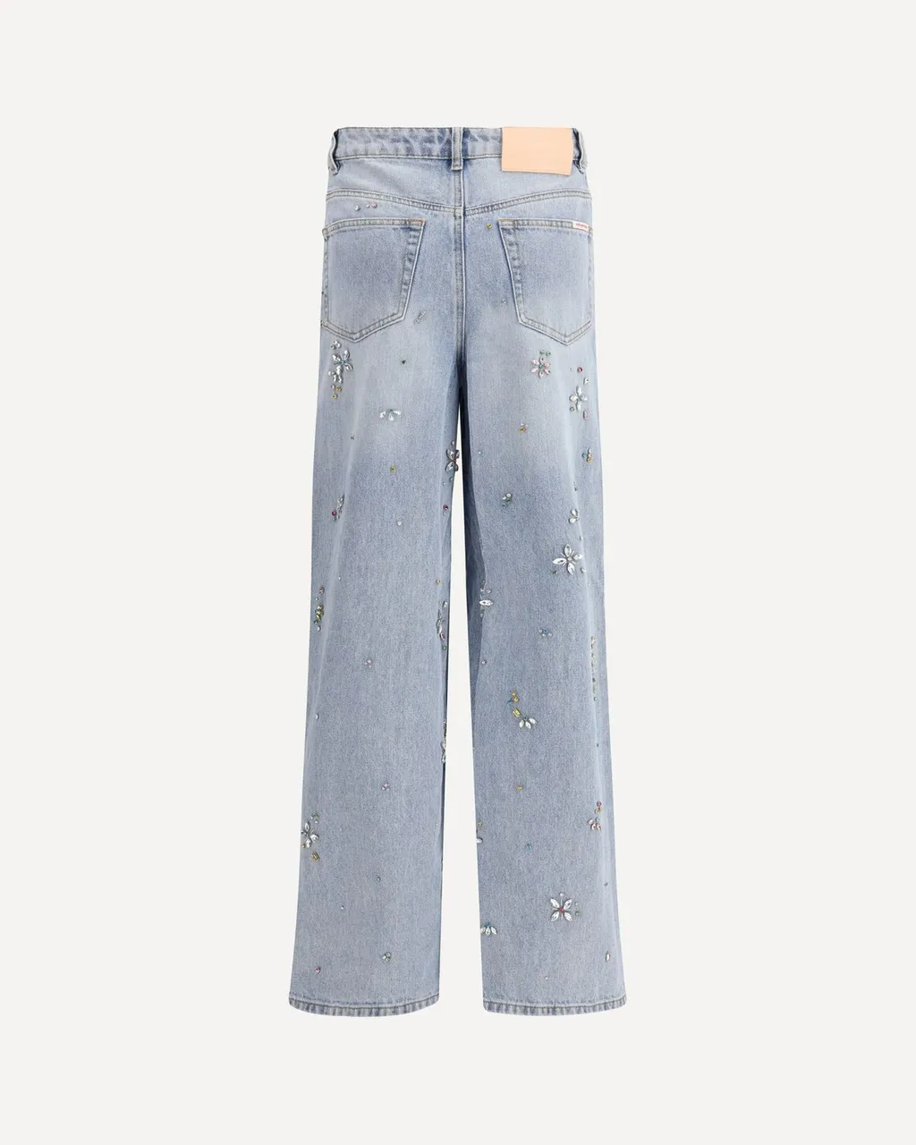 Wide-Leg Jeans With Floral Embellishments