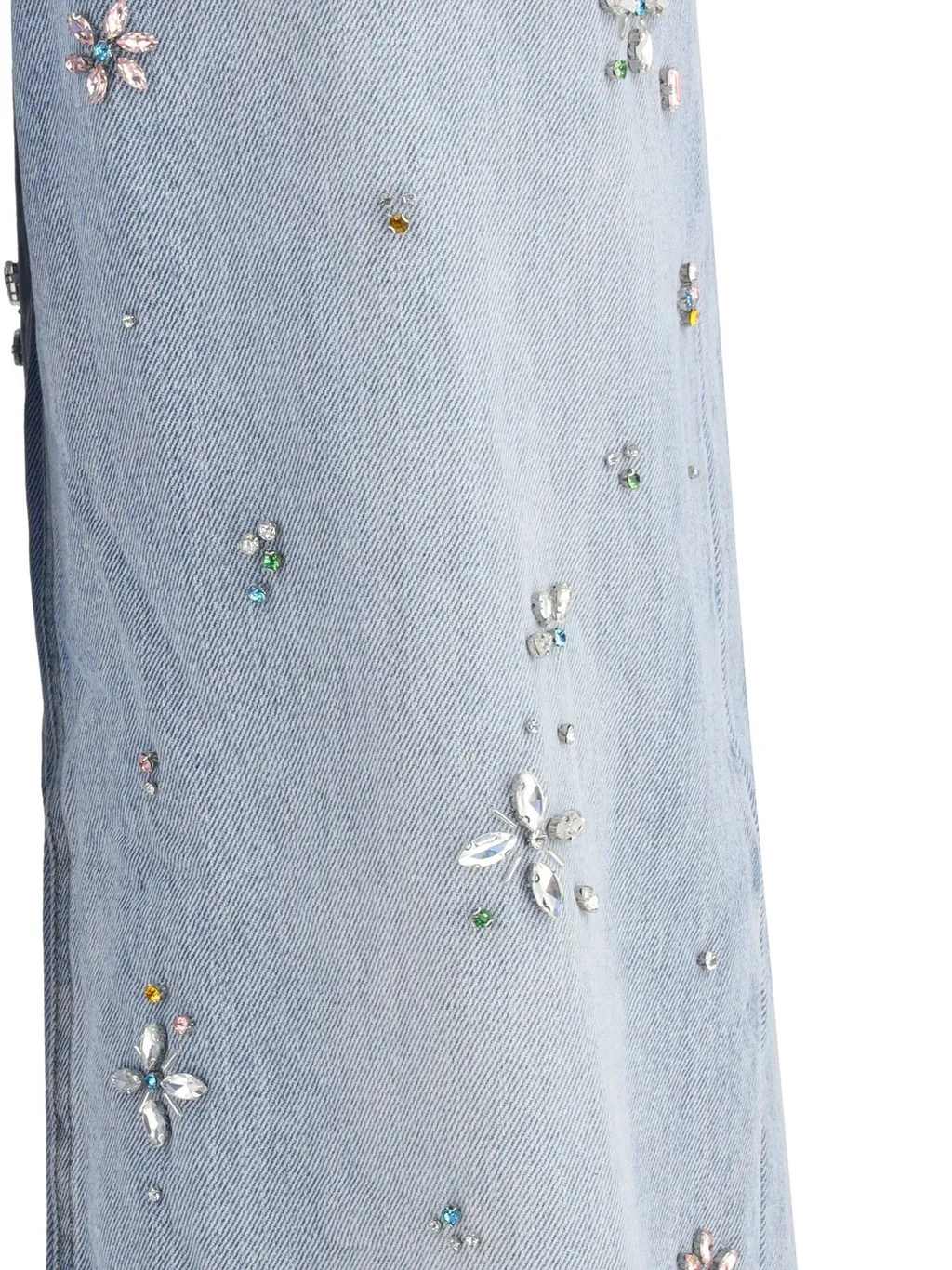 Wide-Leg Jeans With Floral Embellishments