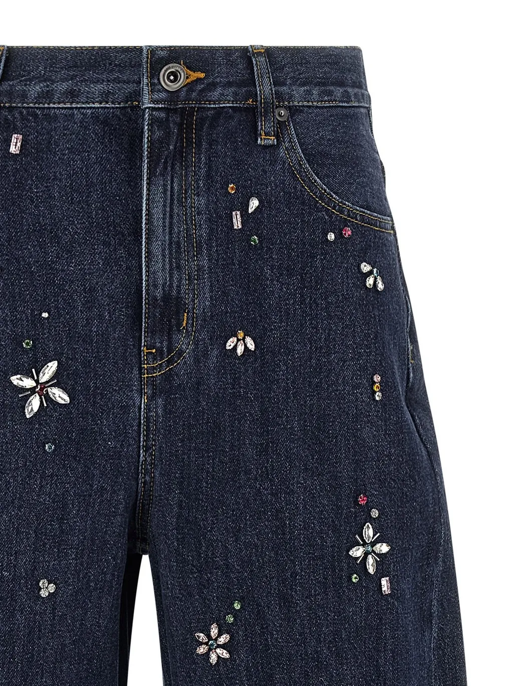 Embellished Wide-Leg Jeans