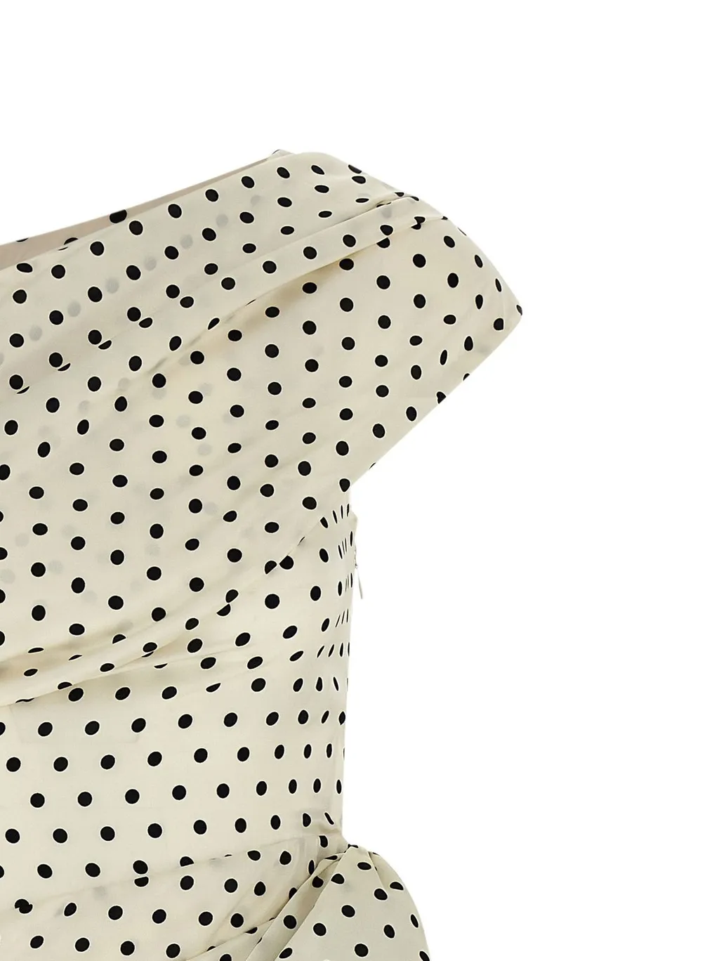 One-Shoulder Polka Dot Mini Dress