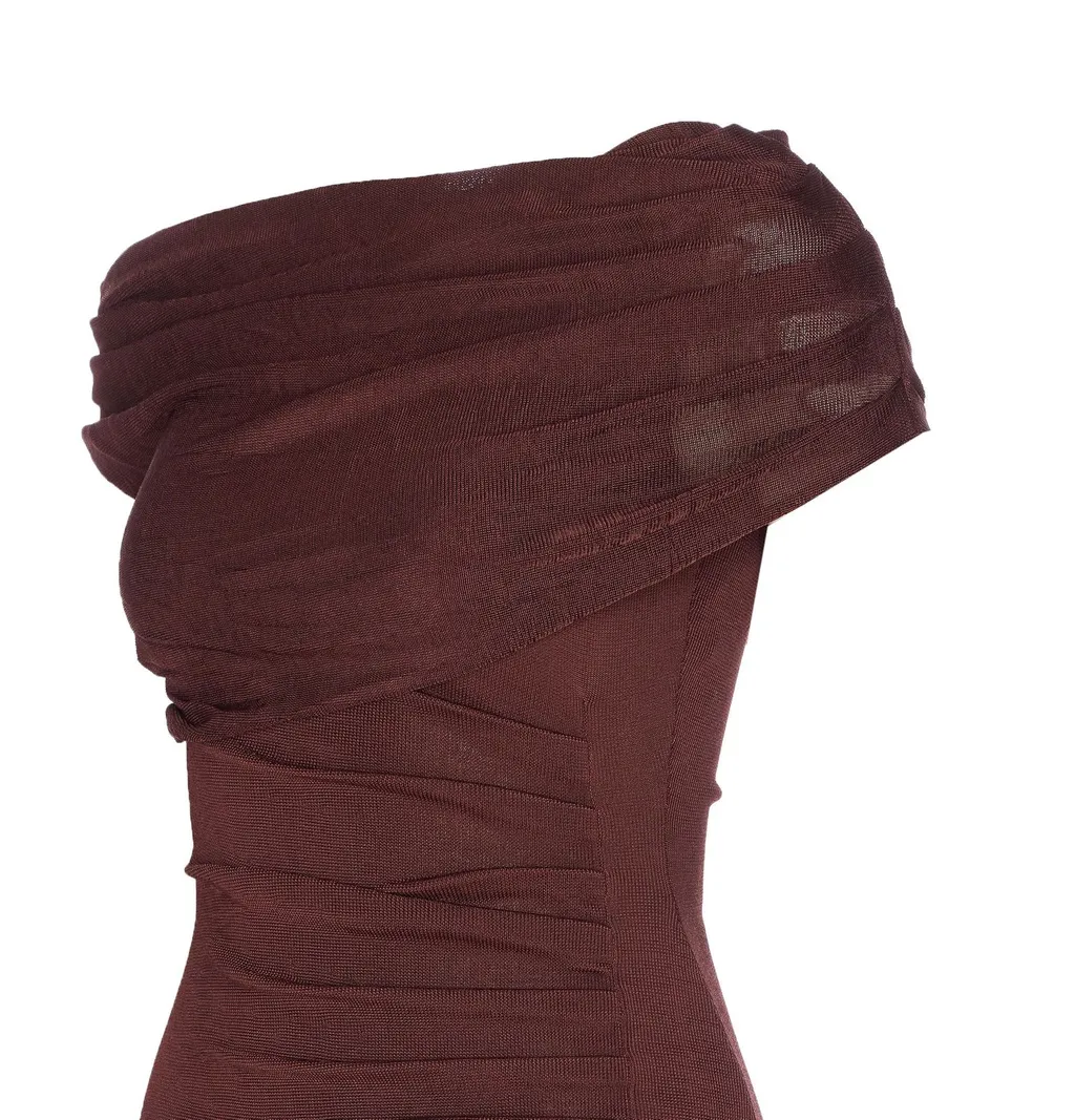 Asymmetric Ruched Dress