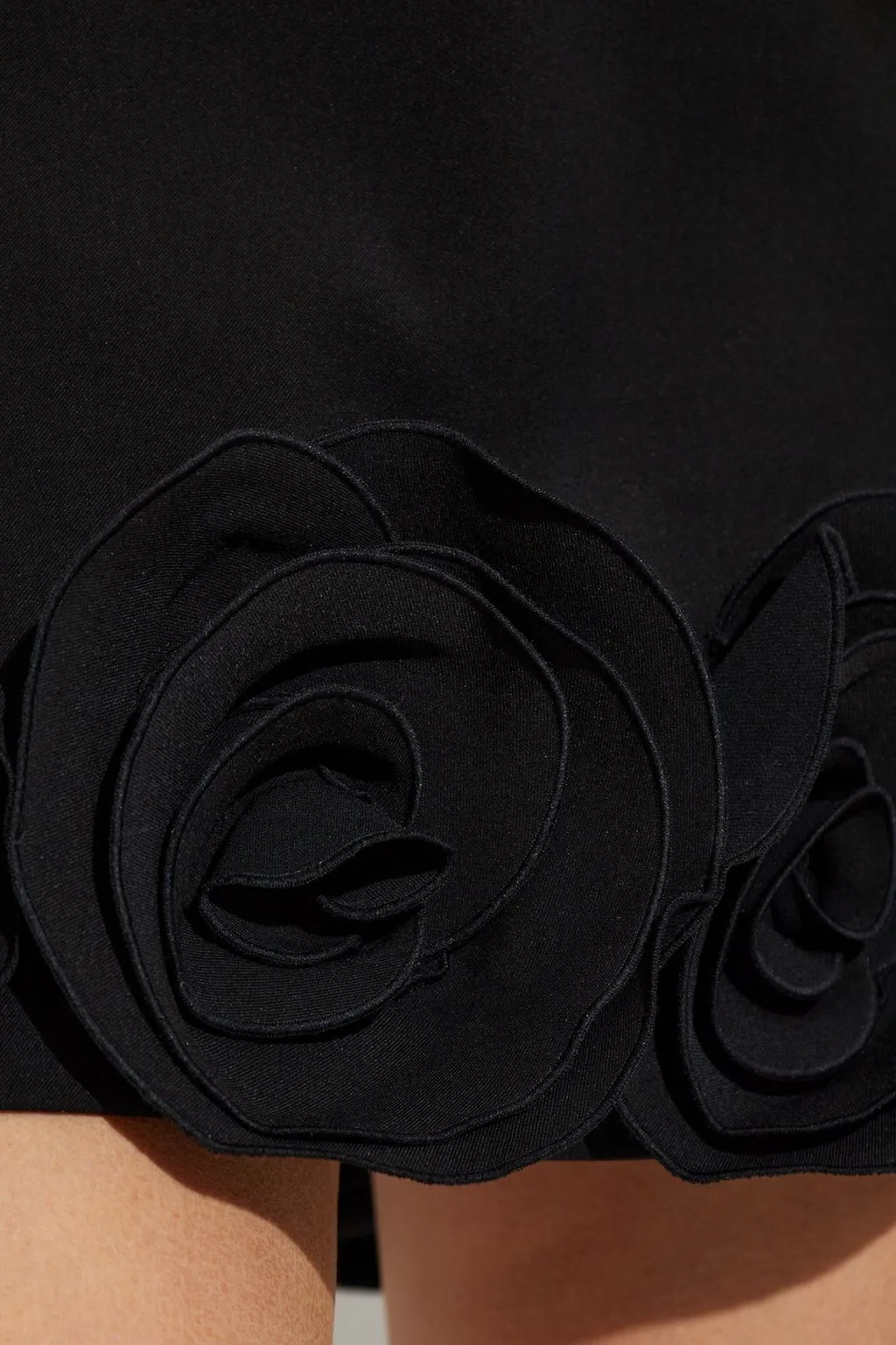 Mini Dress With Rose Appliqué