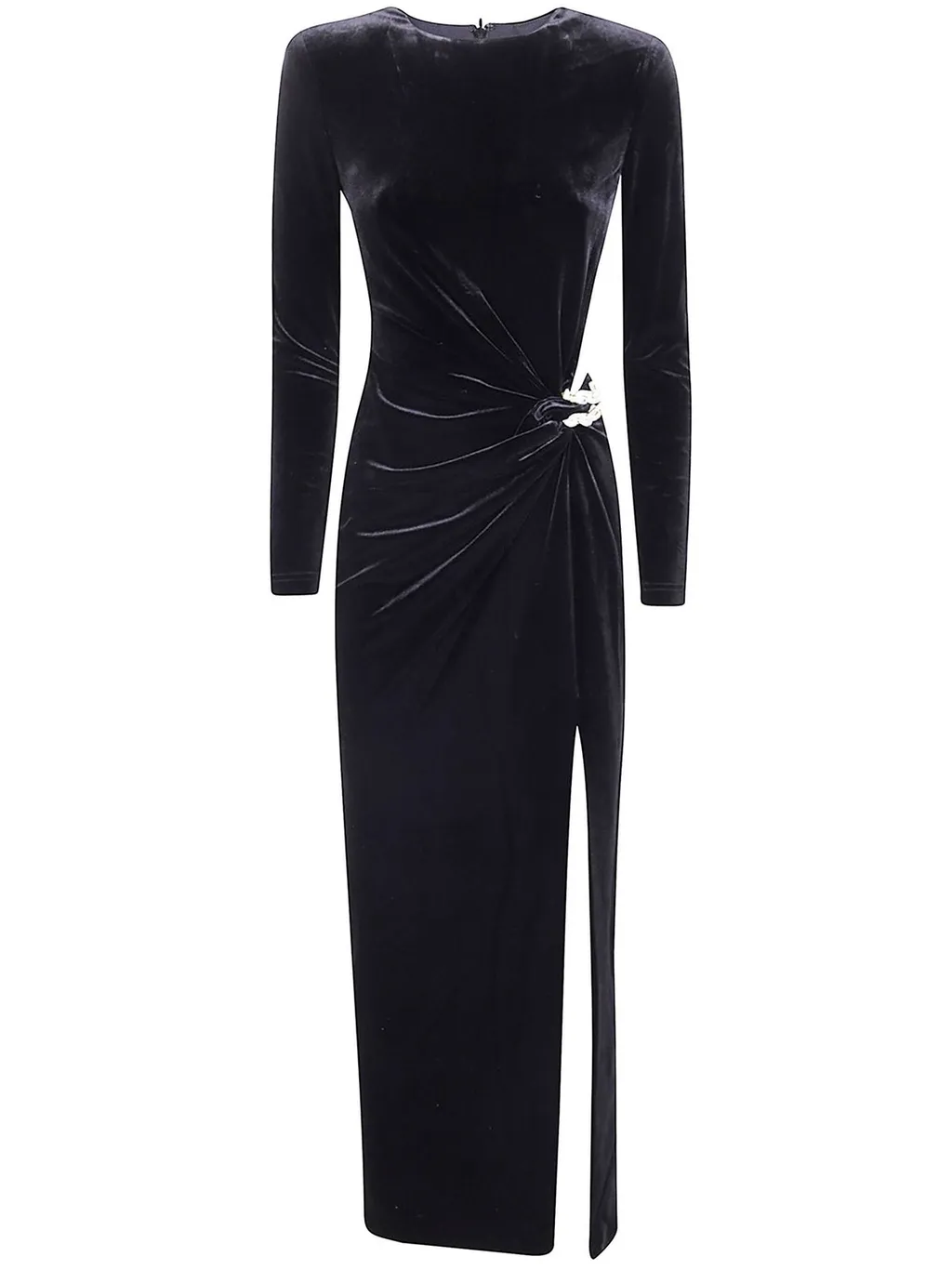 Velvet Maxi Dress With Cut-Out Detail