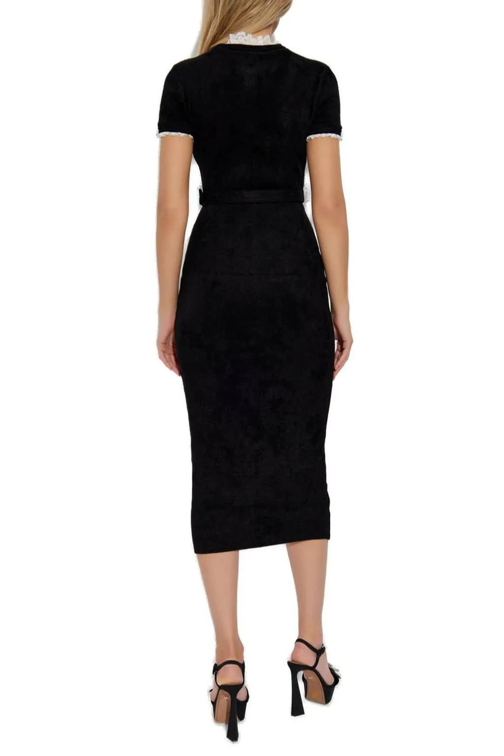 Button-Front Midi Dress