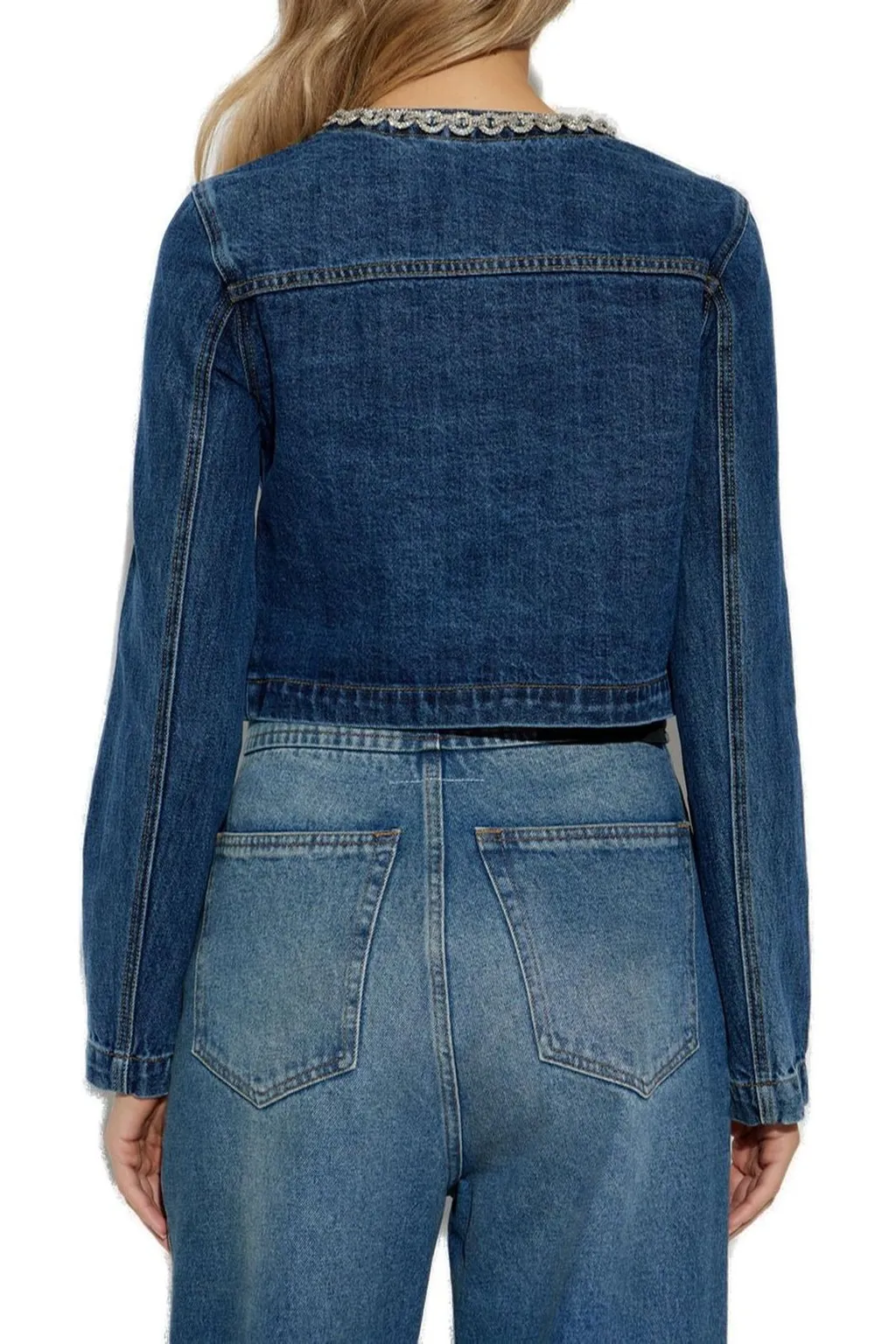 Denim Jacket With Embellished Trim
