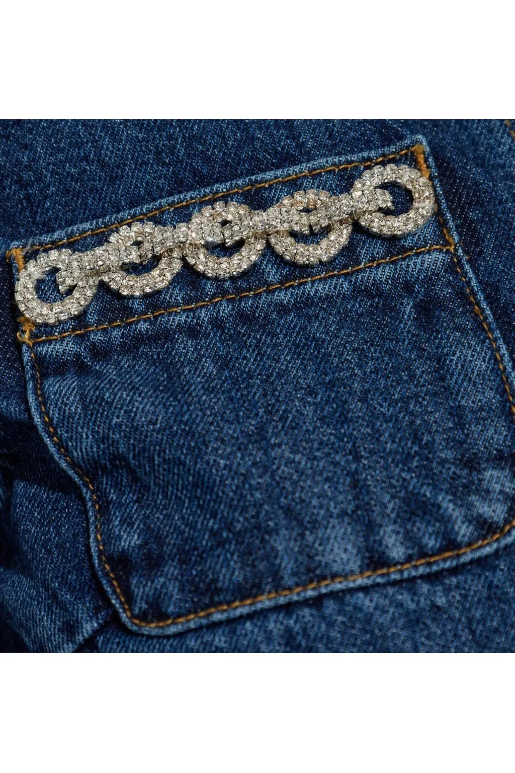 Denim Jacket With Embellished Trim