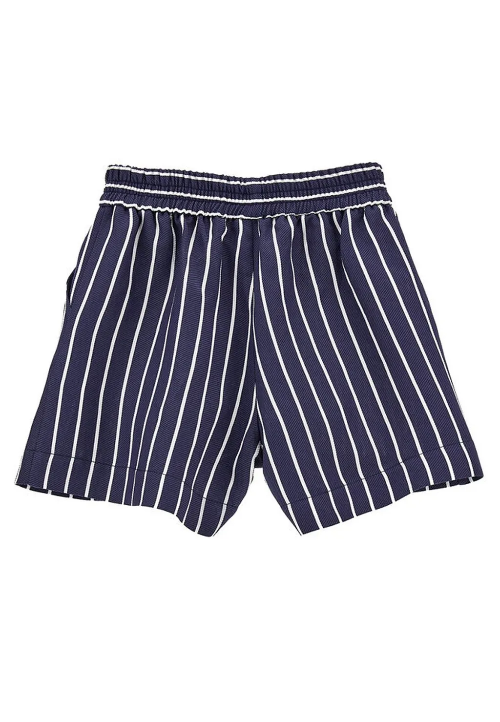 Monnalisa Logo-Plaque Vertical-Striped Shorts