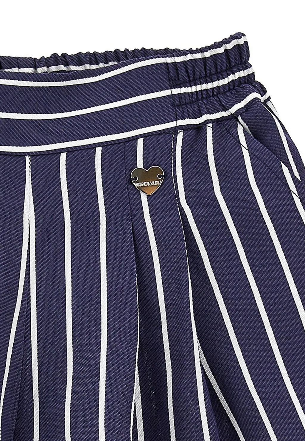 Monnalisa Logo-Plaque Vertical-Striped Shorts