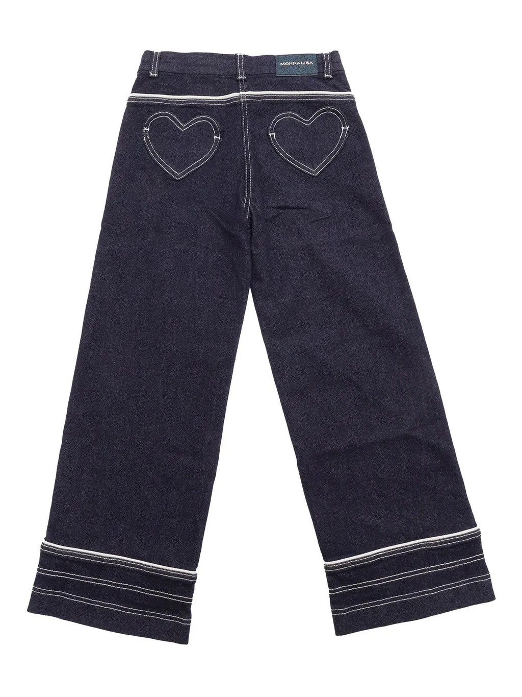 Monnalisa Heart Pockets Two-Toned Jeans