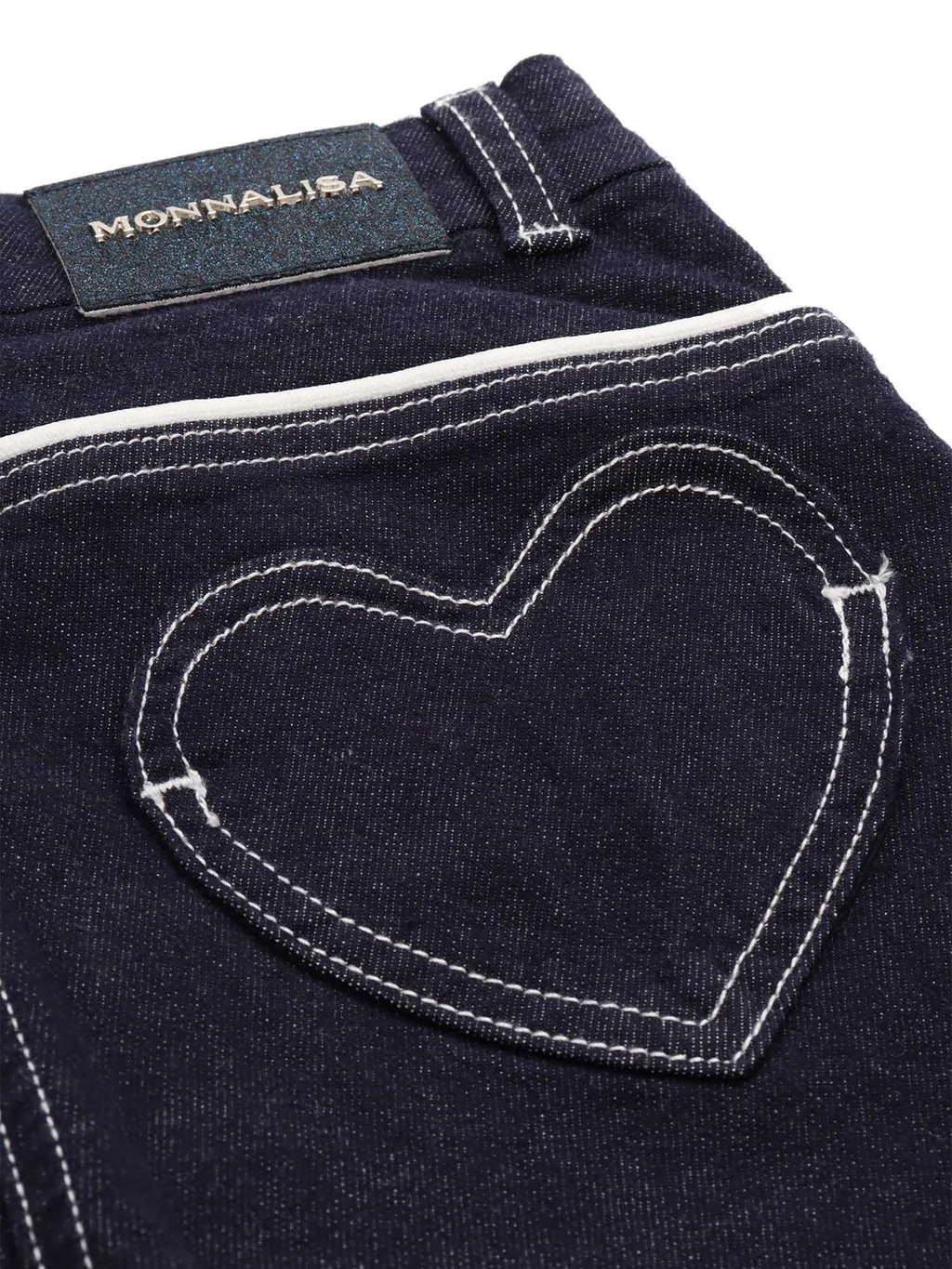 Monnalisa Heart Pockets Two-Toned Jeans