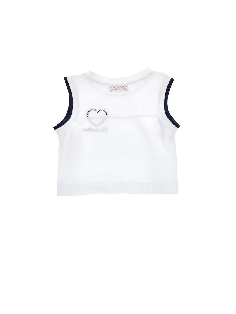 Monnalisa Heart Logo Sleeveless T-Shirt