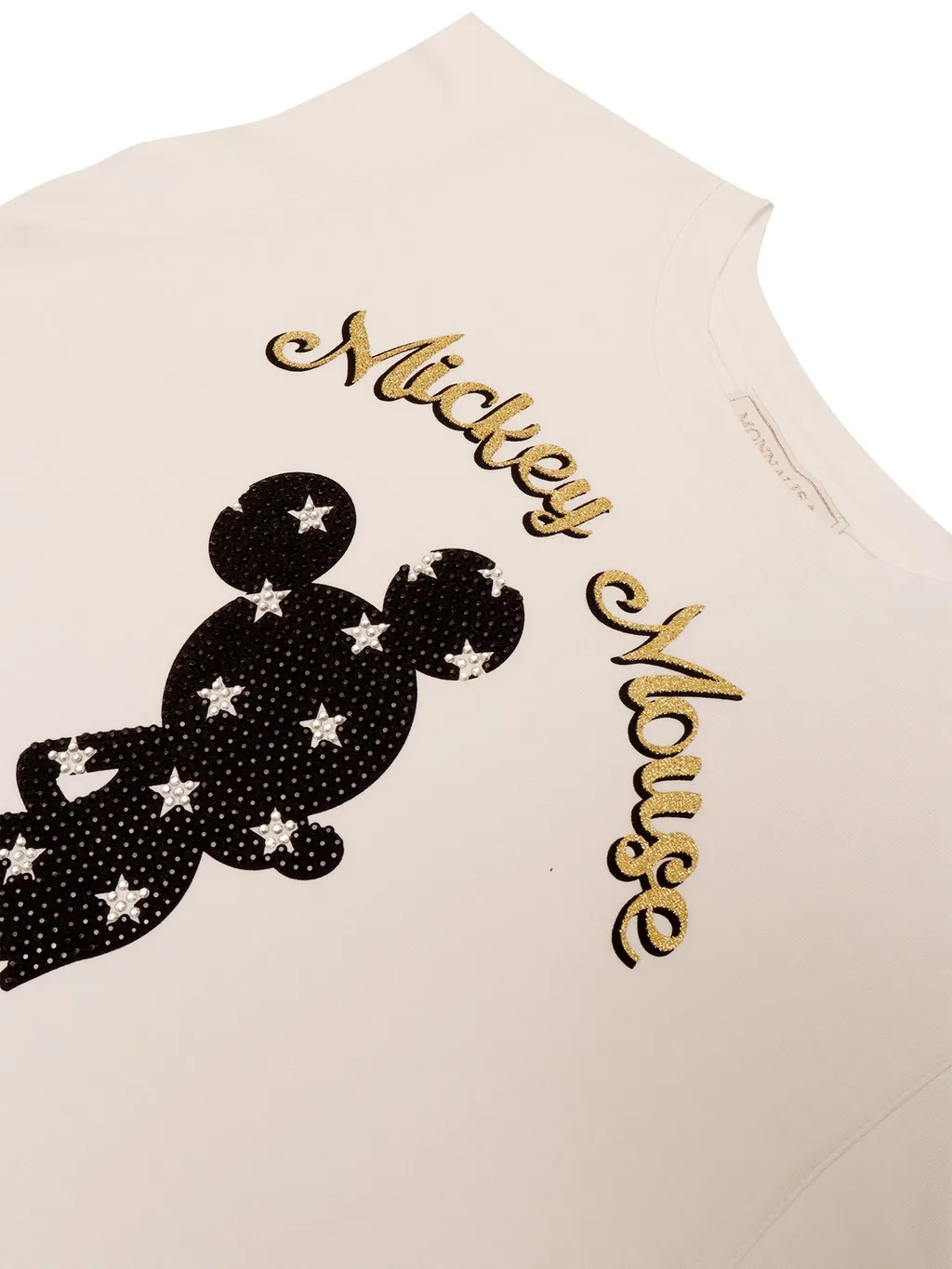 Monnalisa Mickey-Printed Crewneck T-Shirt