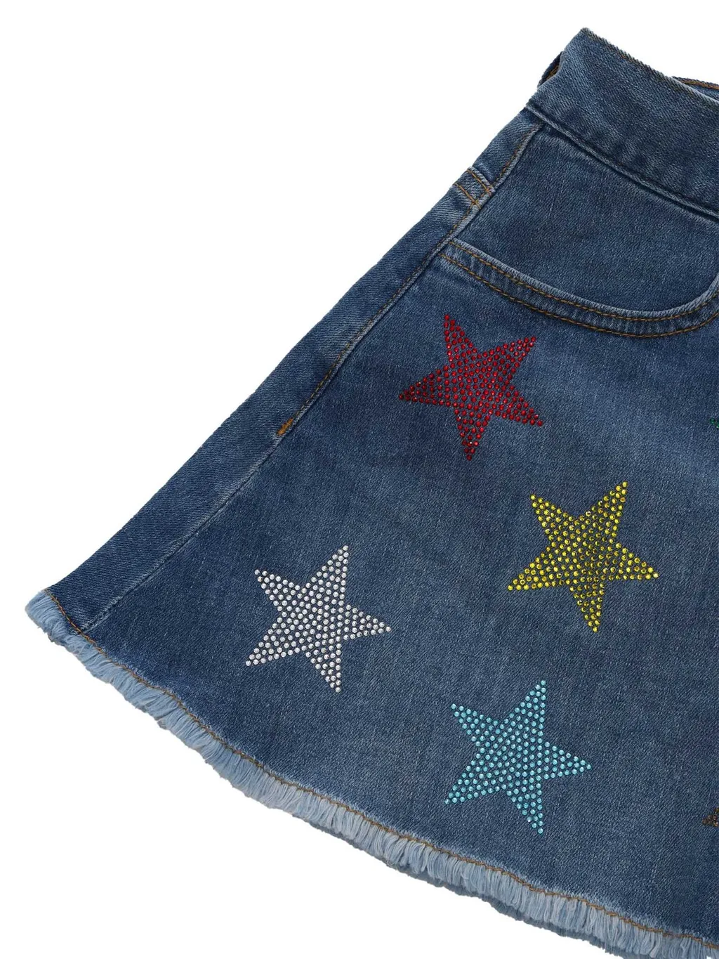 Monnalisa Star-Embellished Denim Shorts