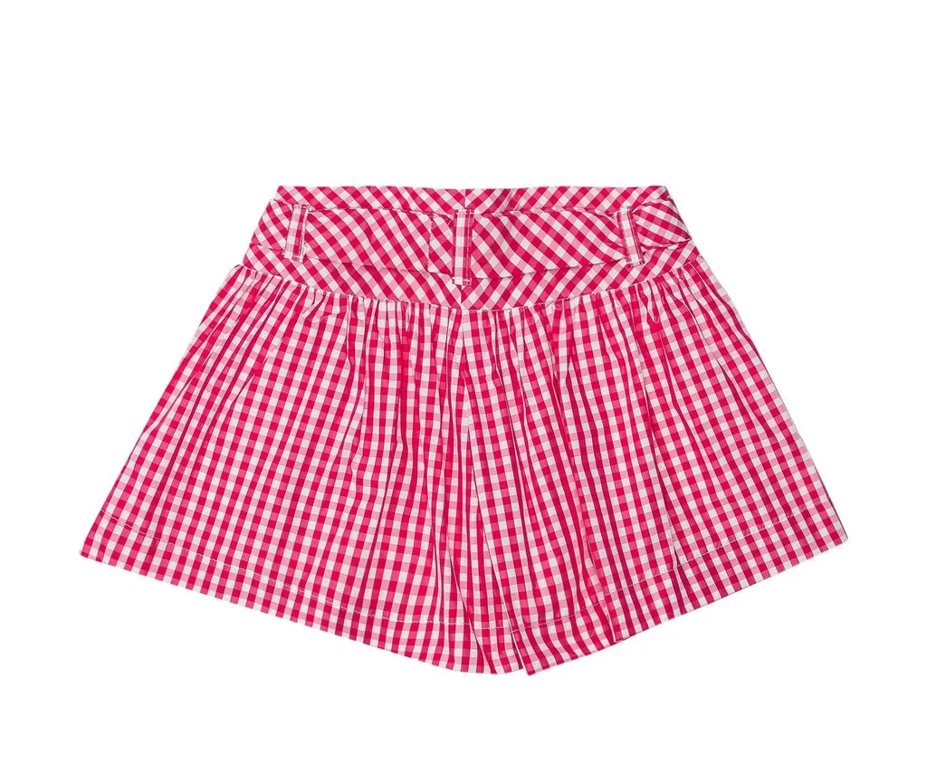 Monnalisa Bow Detailed Checked Shorts