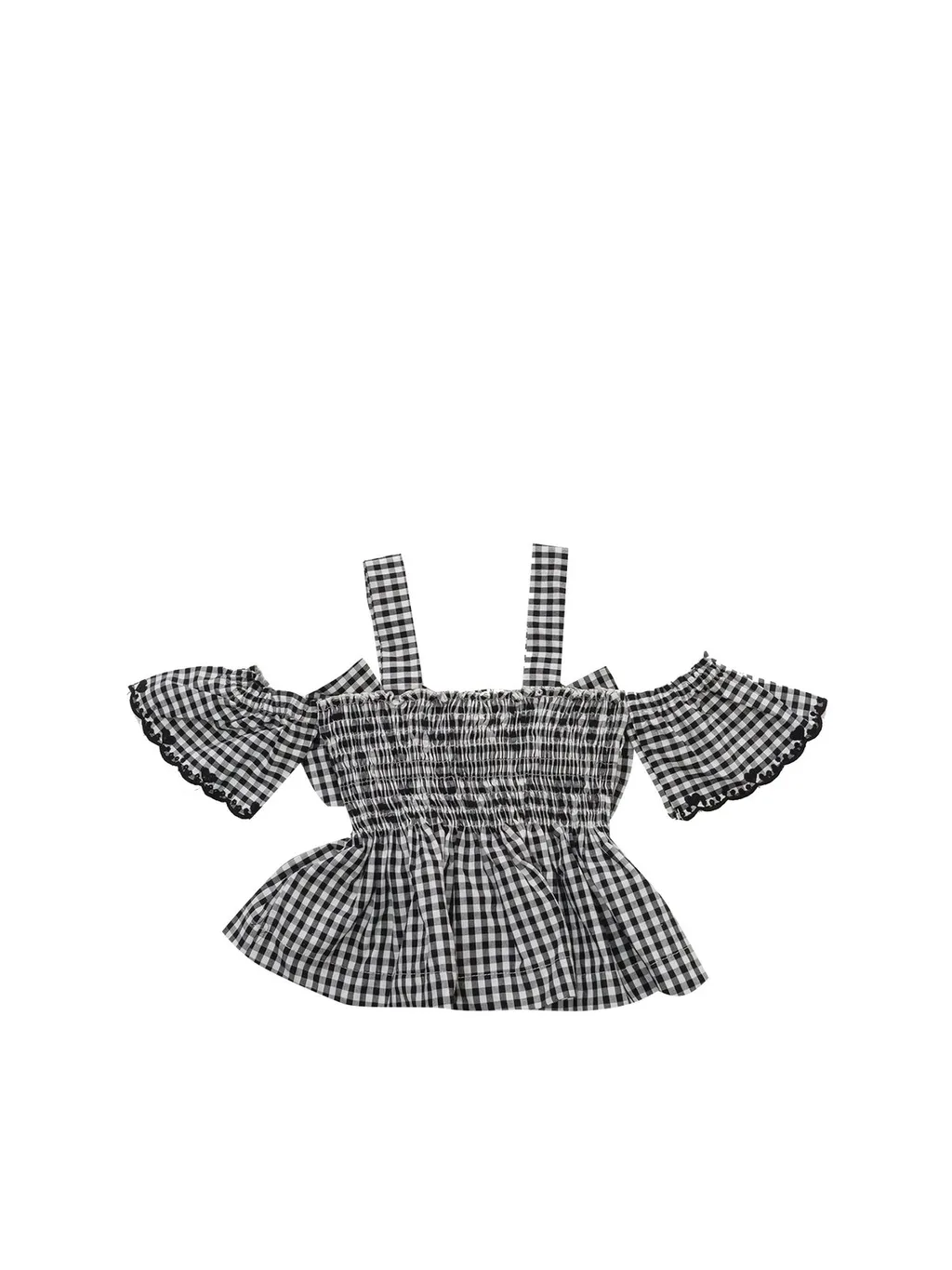 Monnalisa Bow-Detailed Checked Blouse