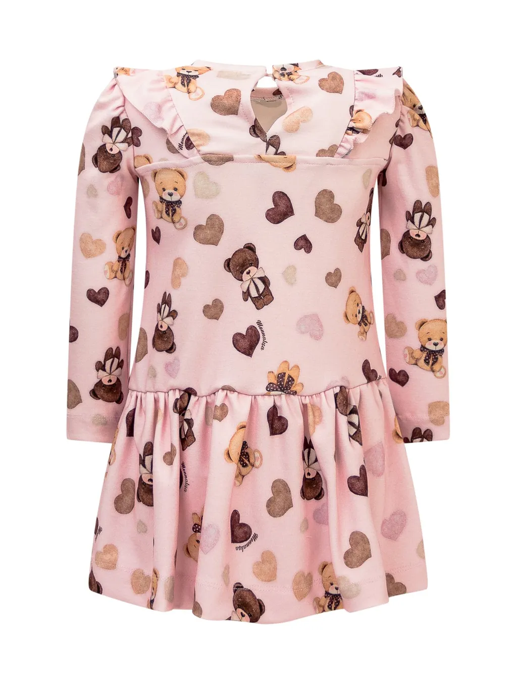 Monnalisa Graphic-Printed Ruffled Flared Dress