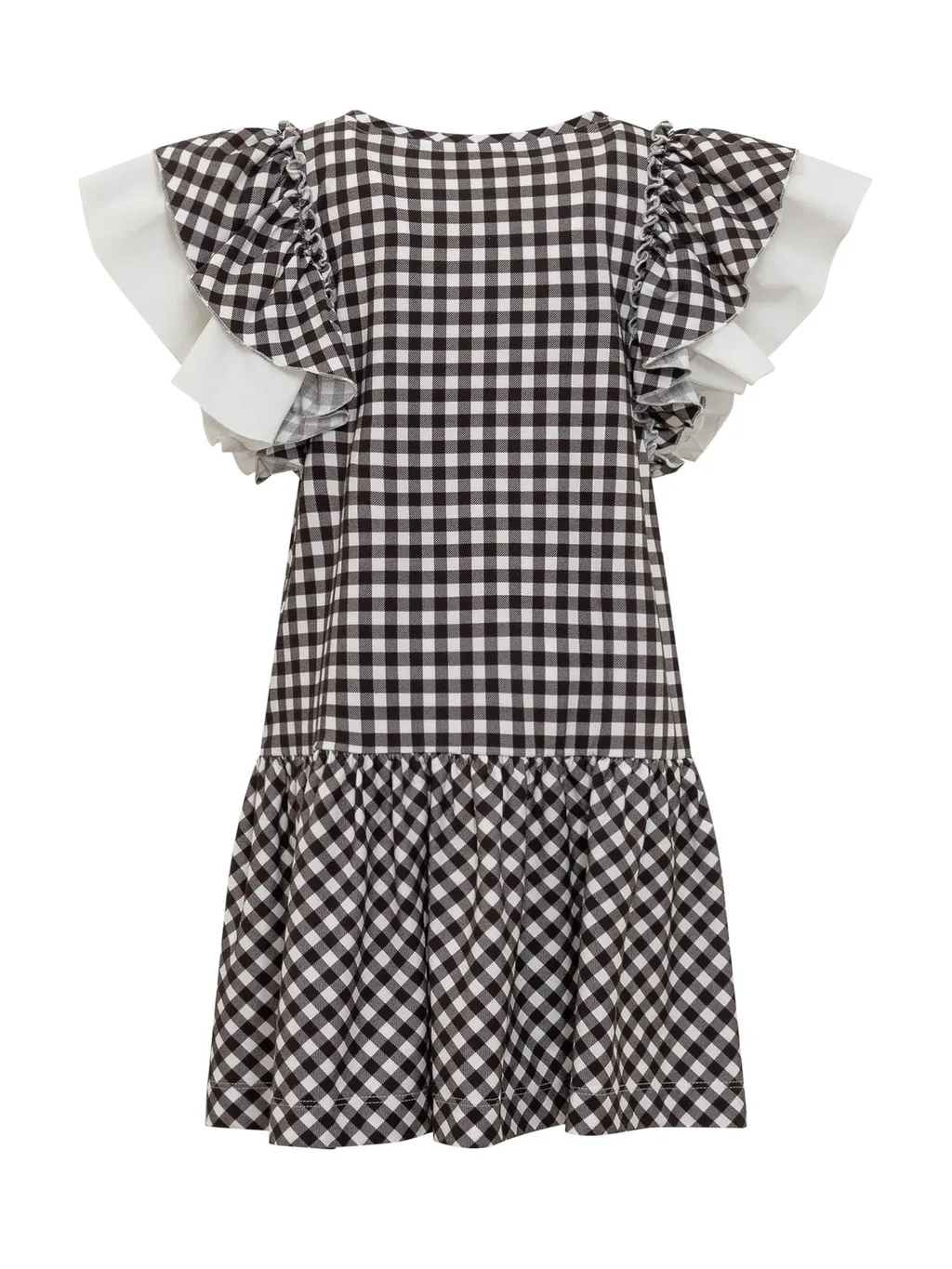 Monnalisa Crewneck Checked Dress