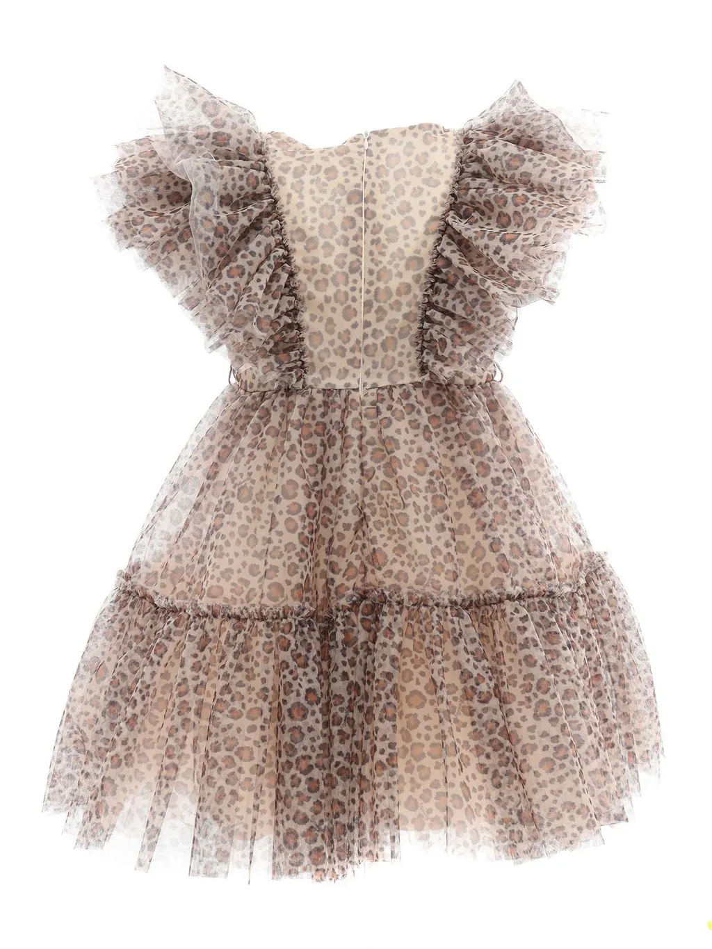 Monnalisa Embellished-Belt Tulle Dress