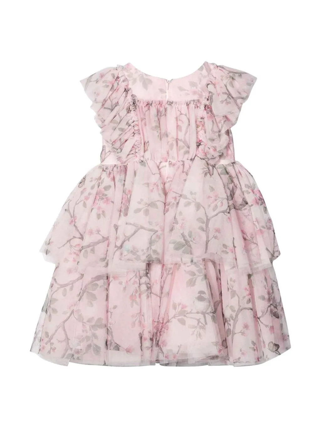 Monnalisa Floral Printed Ruffled Dress
