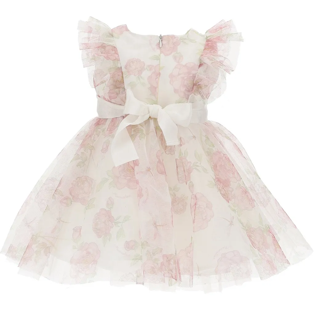 Monnalisa Floral Printed Ruffled Dress