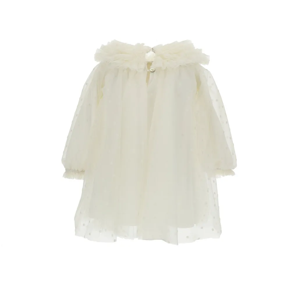 Monnalisa Long-Sleeved Tulle Dress