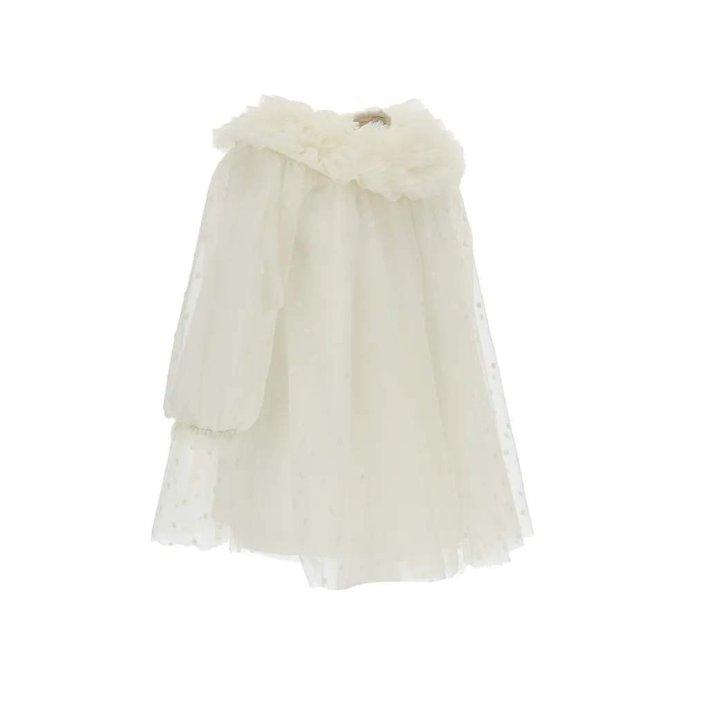 Monnalisa Long-Sleeved Tulle Dress