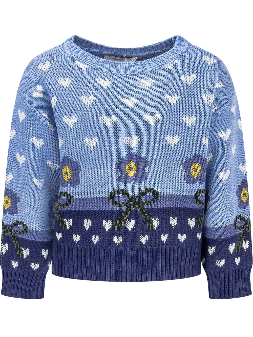 Monnalisa Intarsia-Knit Straight Hem Jumper