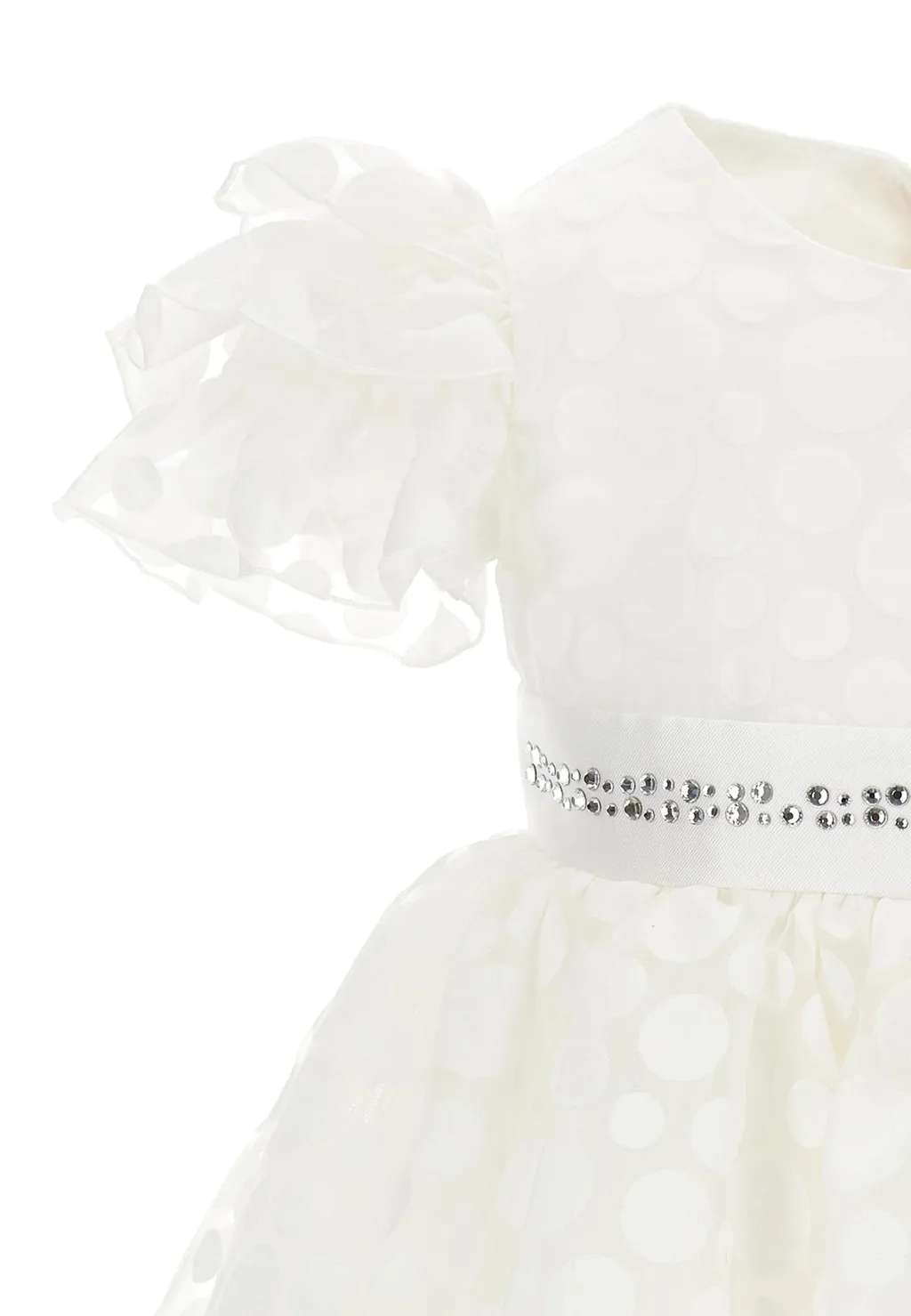 Monnalisa Polka Dot Printed Ruffled Dress