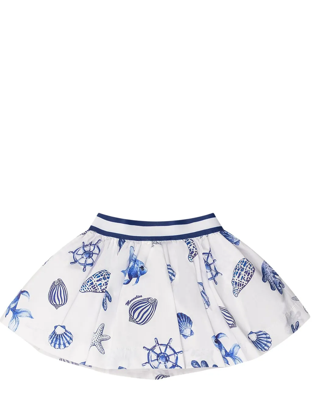Monnalisa Marine Printed Satin Skirt