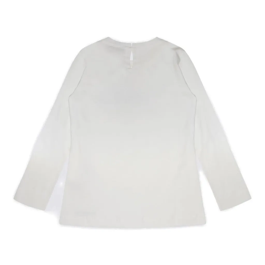 Monnalisa Embellished Long-Sleeved Crewneck T-Shirt