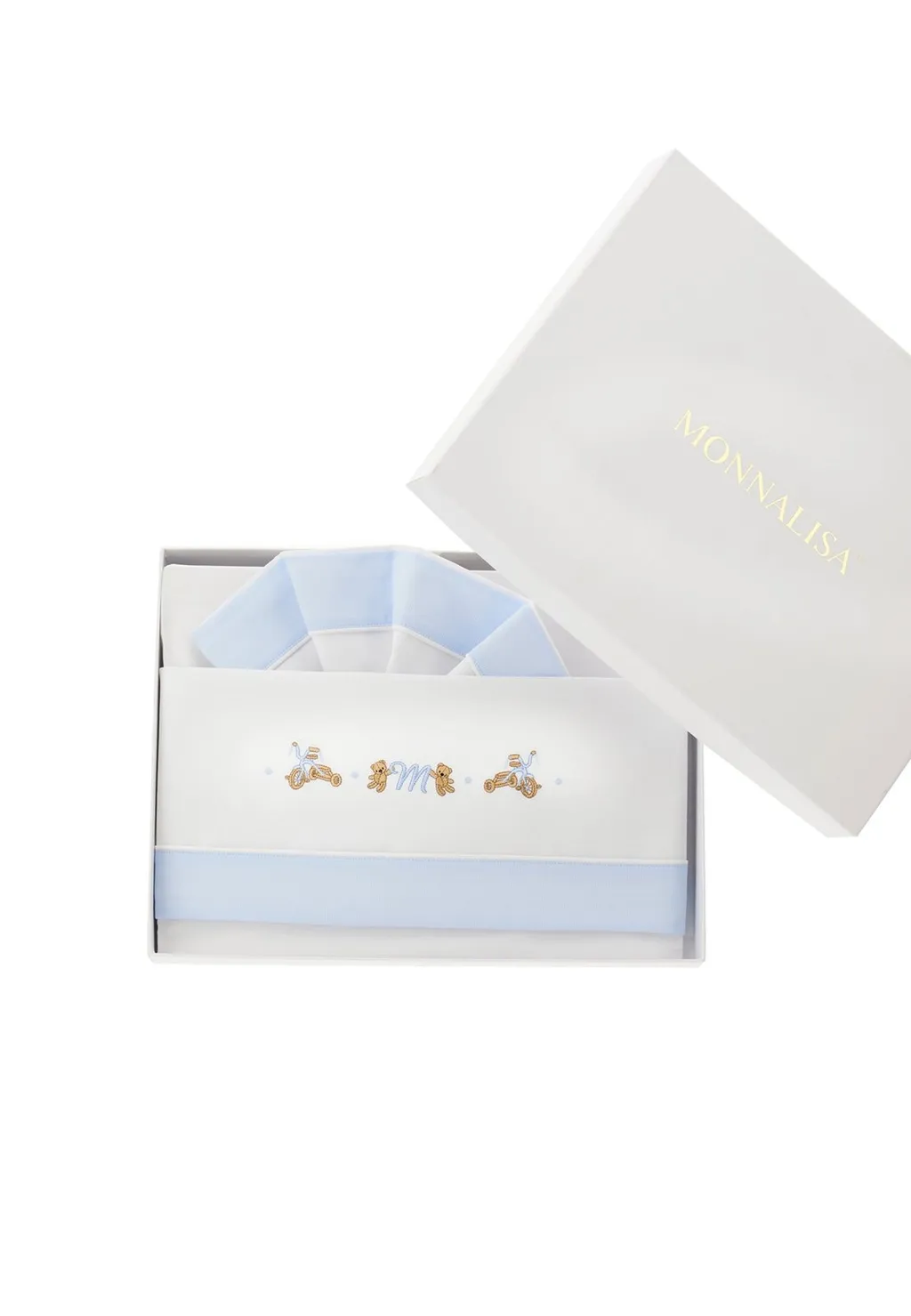 Monnalisa Embroidered Design Elasticated Trim Sheet Set