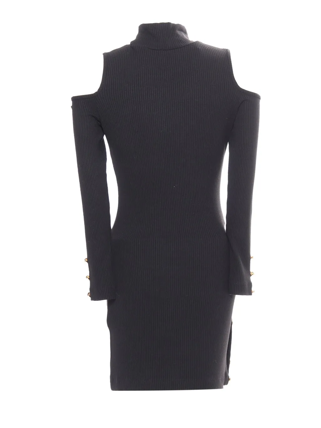 Monnalisa Long-Sleeved Cut-Out Detailed Ribbed Mini Dress