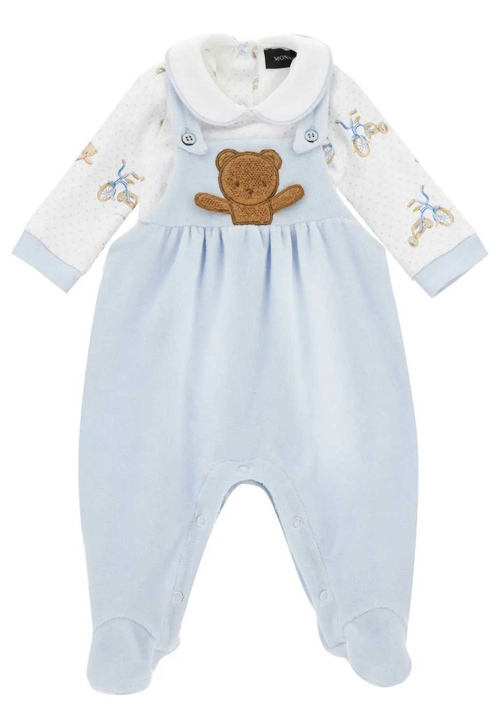 Monnalisa Motorcycle Printed Newborn Two-Piece Set