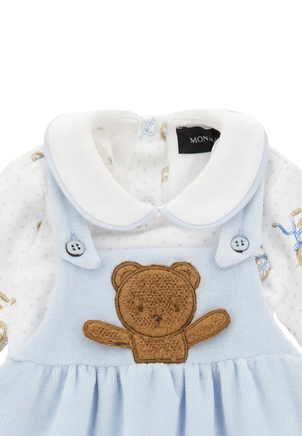 Monnalisa Motorcycle Printed Newborn Two-Piece Set