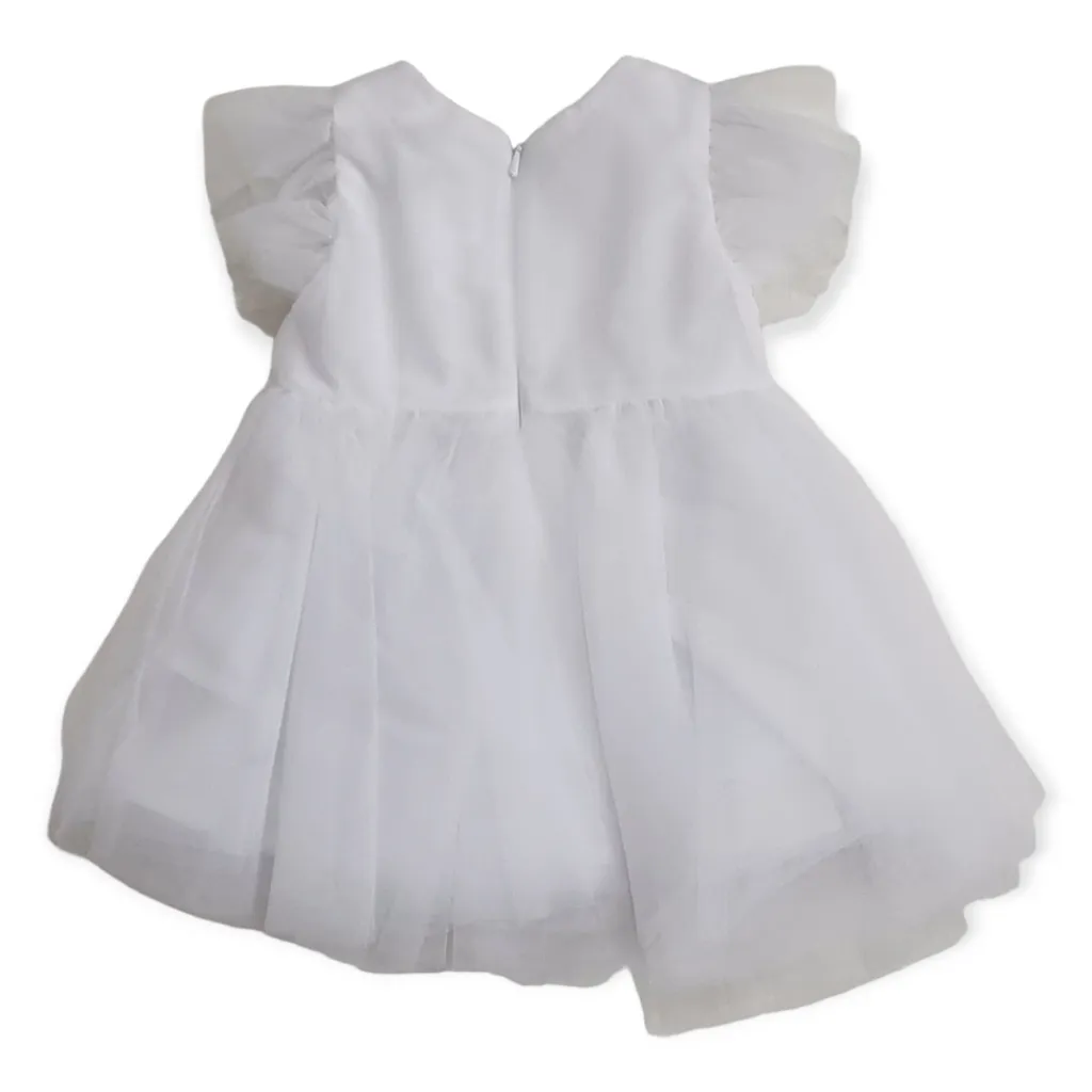 Monnalisa Ruffled Crewneck Dress