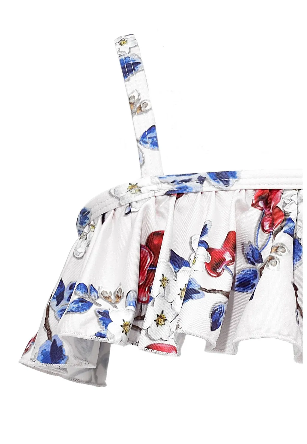 Monnalisa Floral-Printed Ruffled Stretched Bikini Set