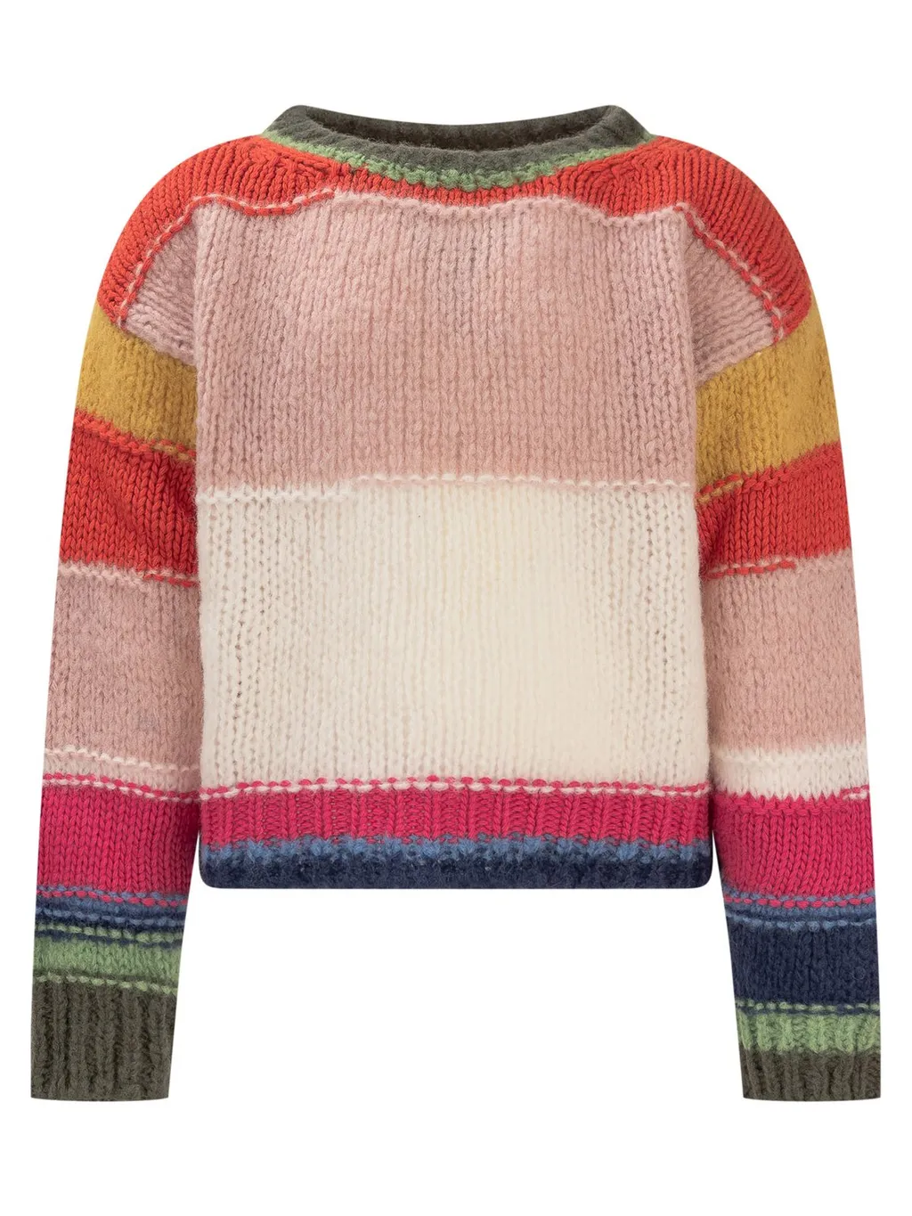Monnalisa Color-Block Crewneck Sweater