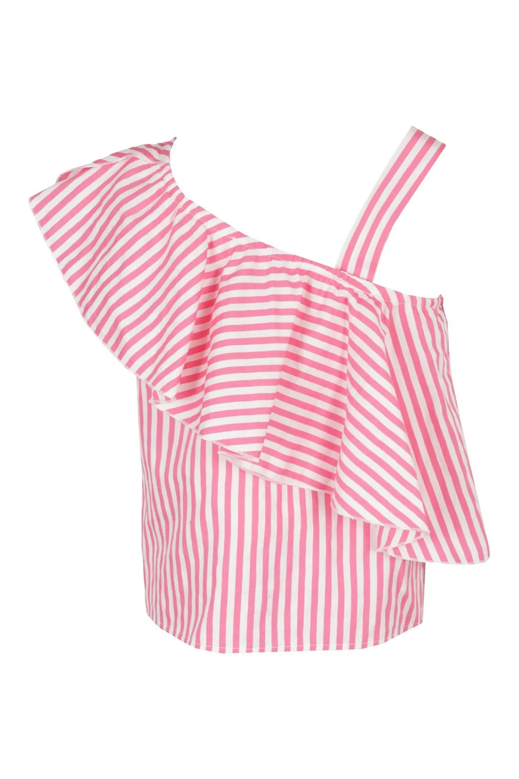 Monnalisa Striped One-Shoulder Top