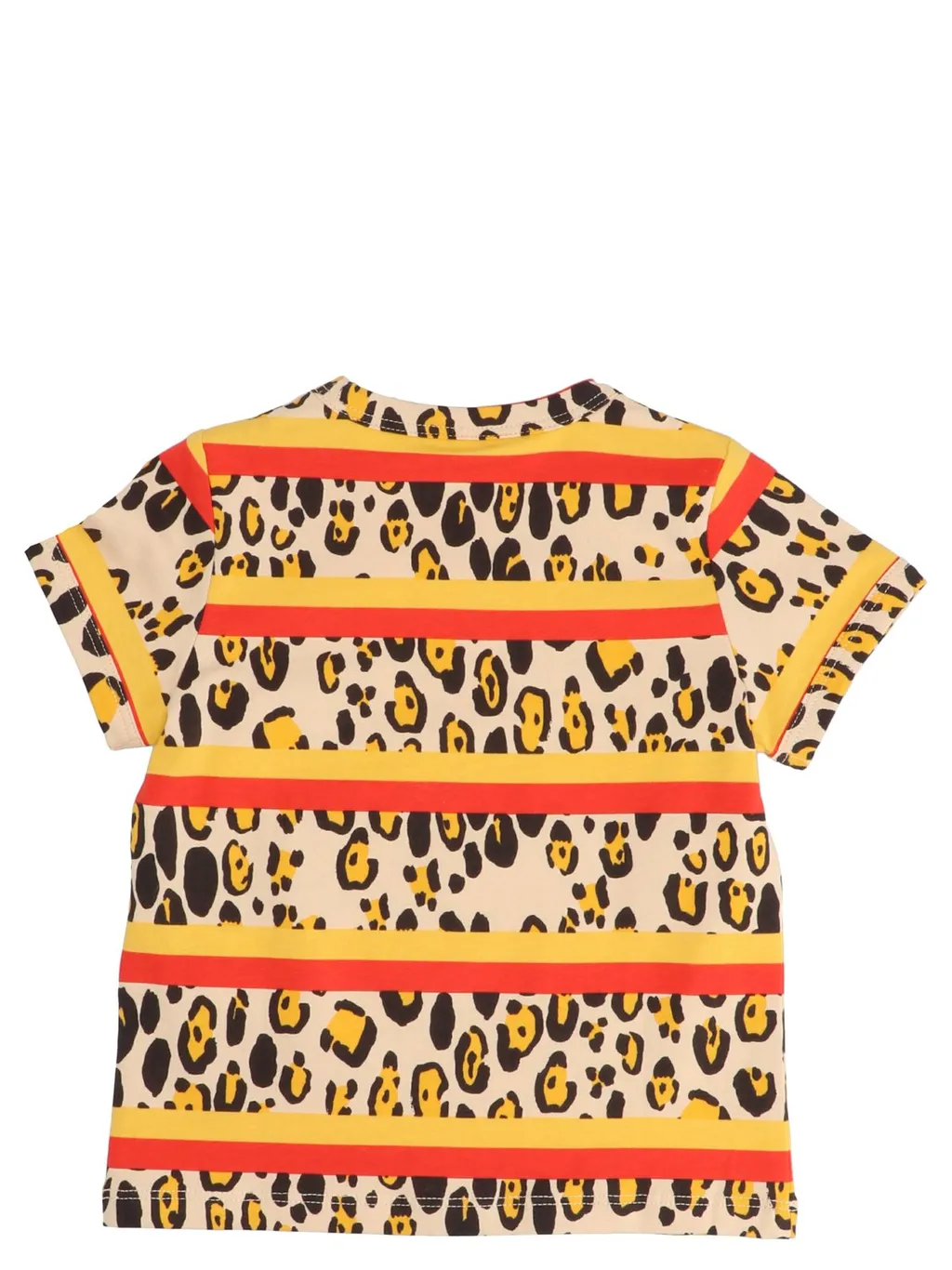 Mini Rodini Leopard Printed Striped T-Shirt