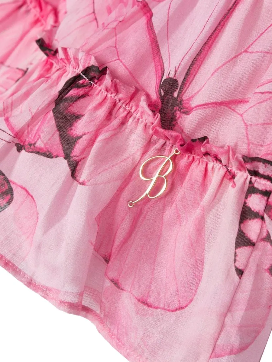 Miss Blumarine Butterfly Print Dress